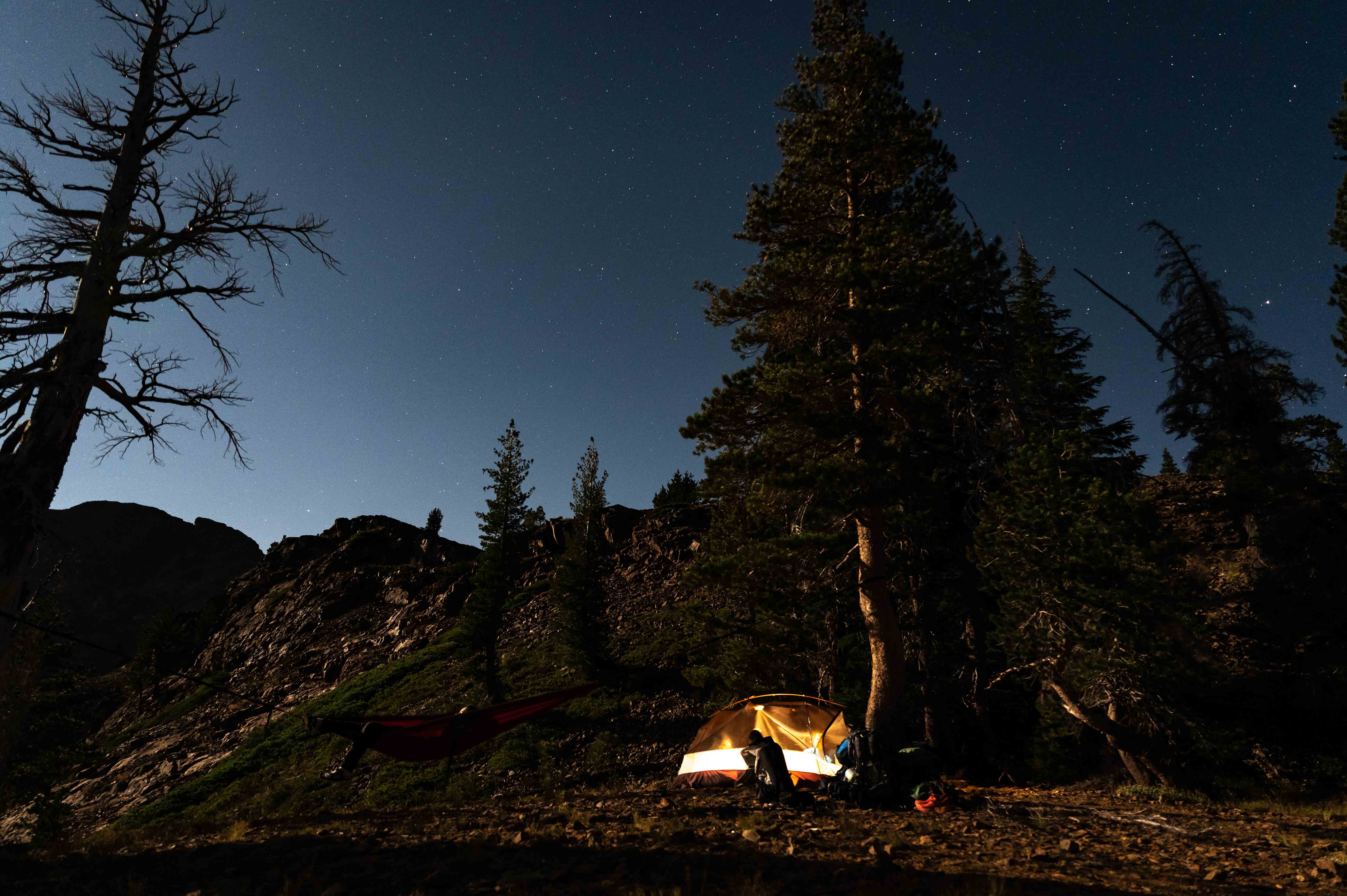 Campsite at night