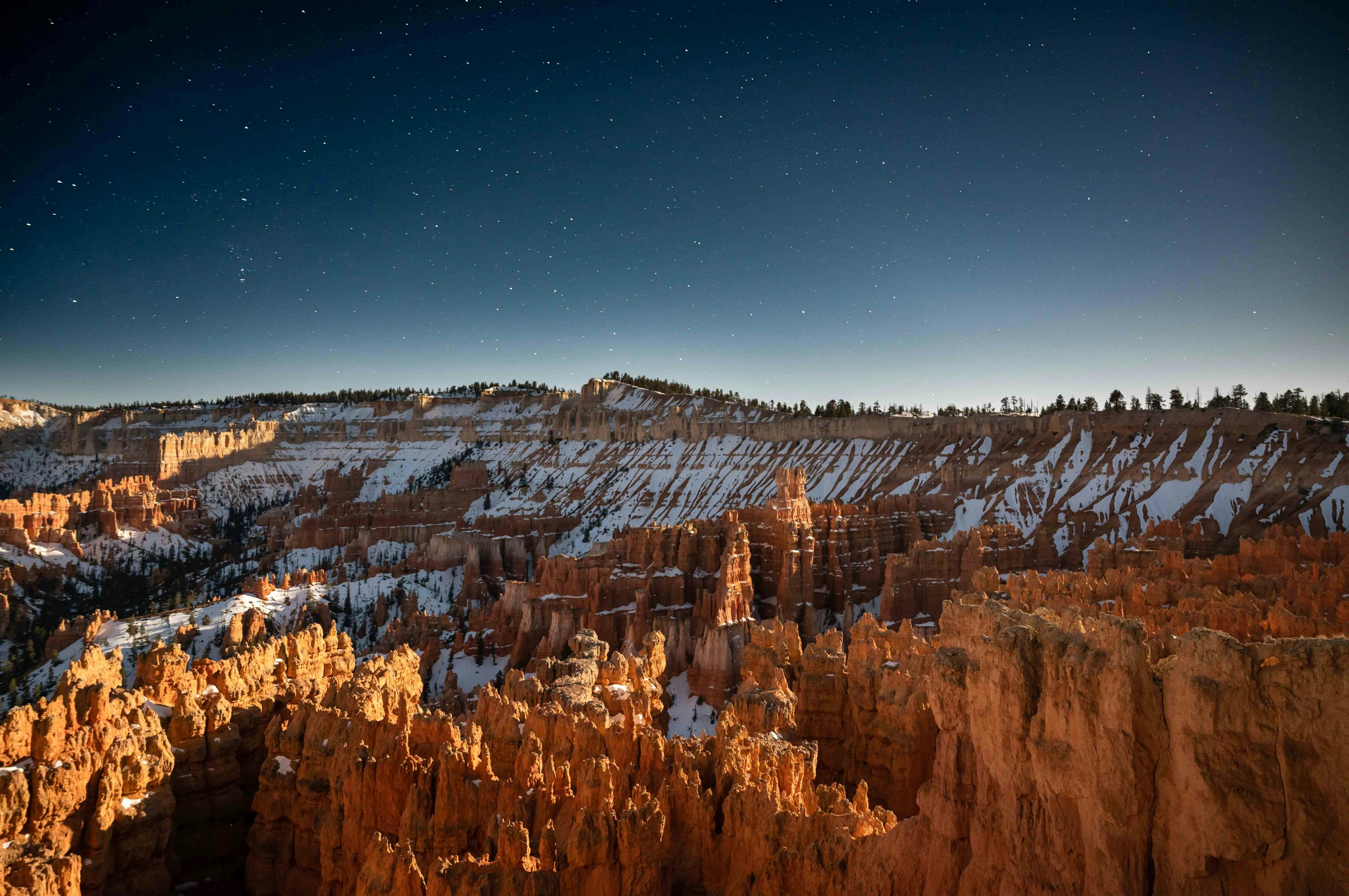 Moonlight over Bryce Canyon National Park