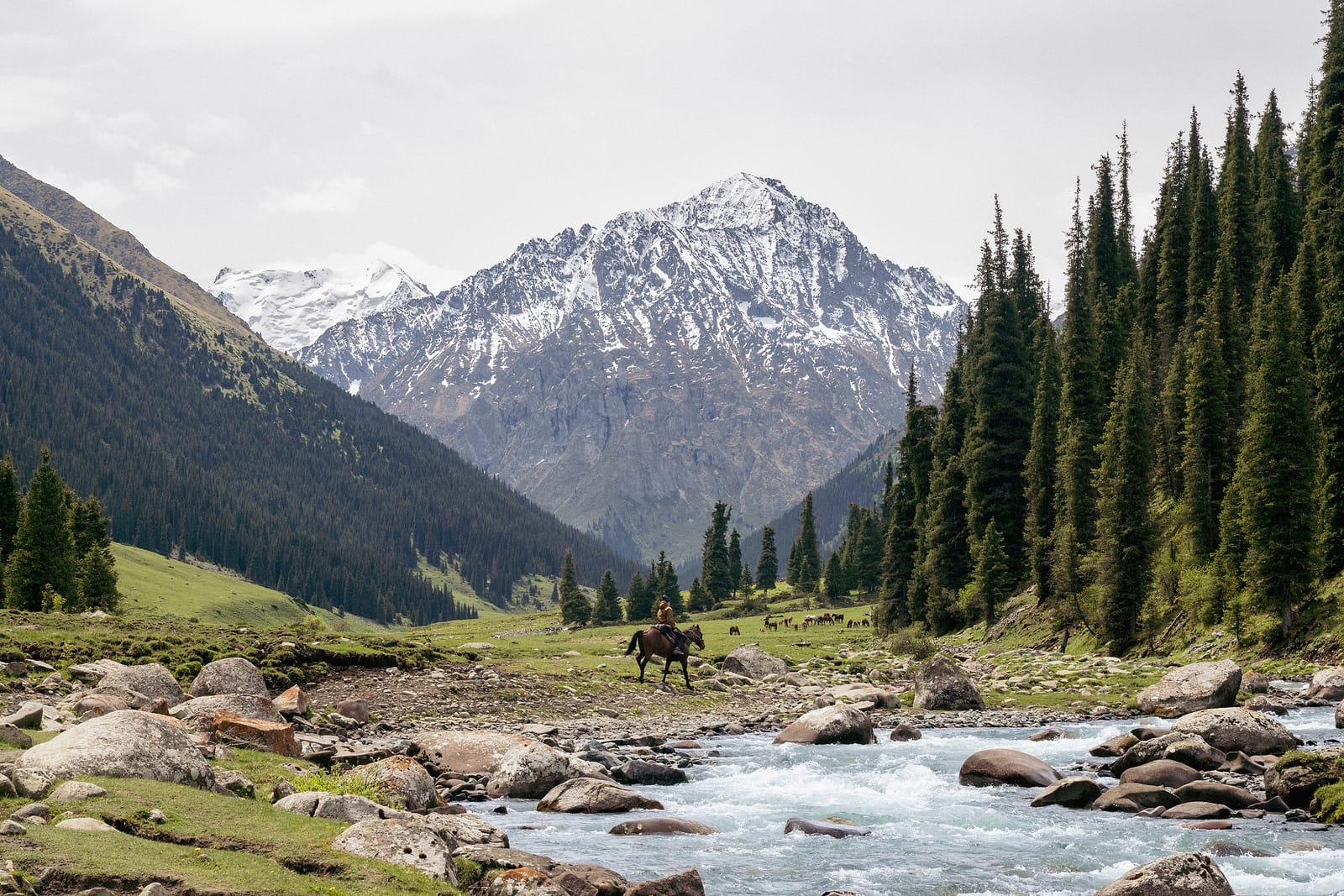 The river running out of the high valley