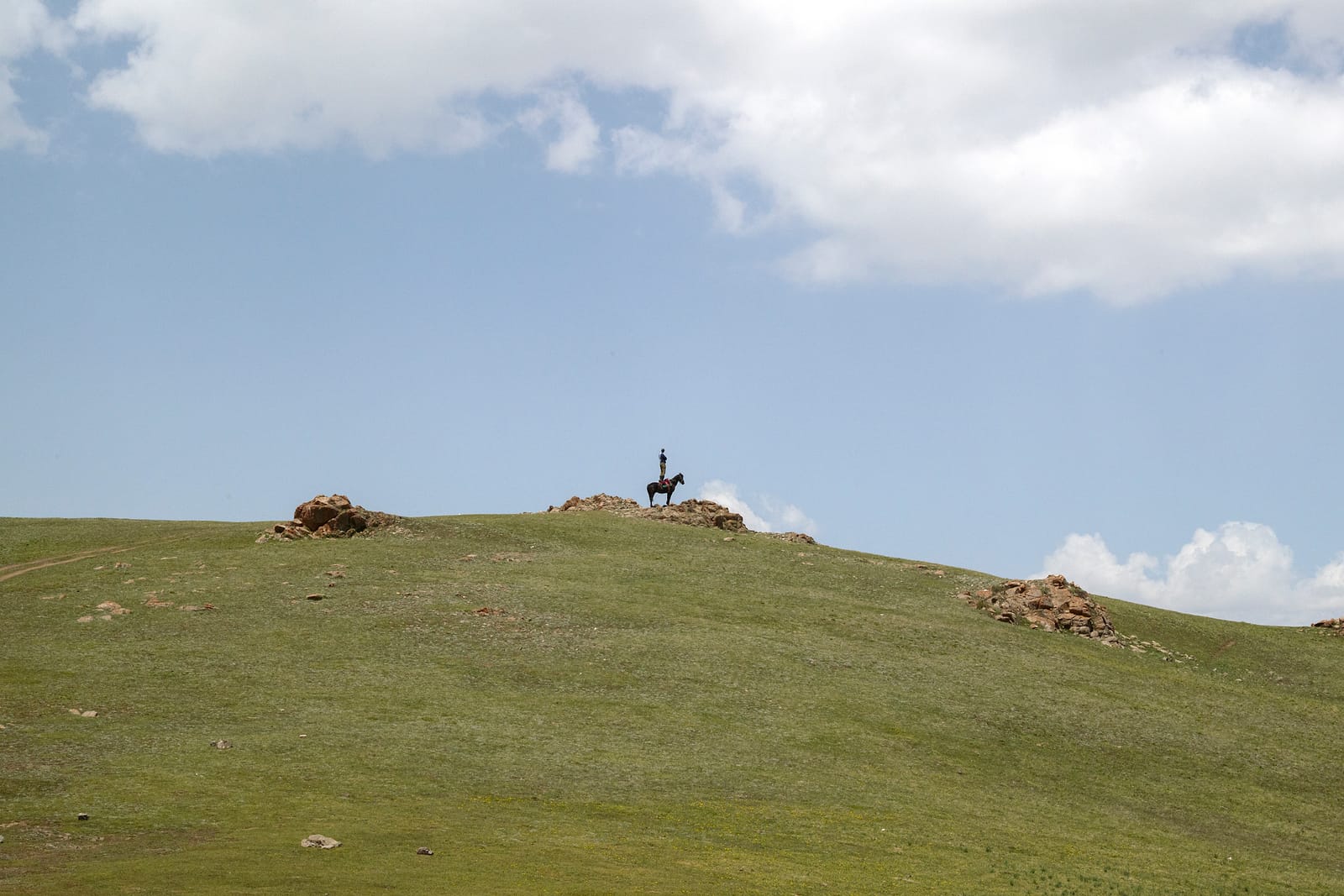 A lone figure on the ridge