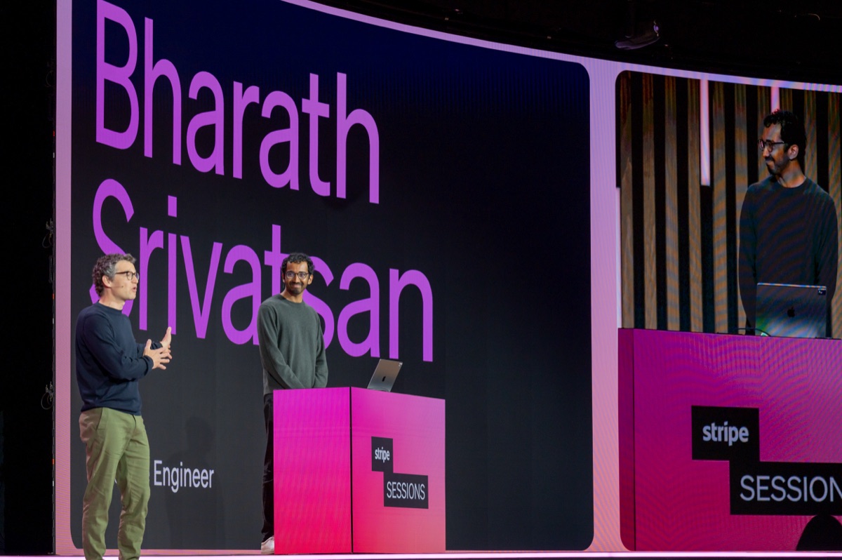 Bharath on stage at Stripe Sessions